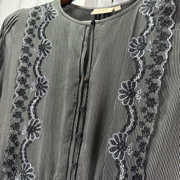 Rungolee 100% Silk Dress Black Embroidered Lace Boho Women's Size Small - Picture 5 of 11